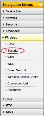 Tenda Settings Menu